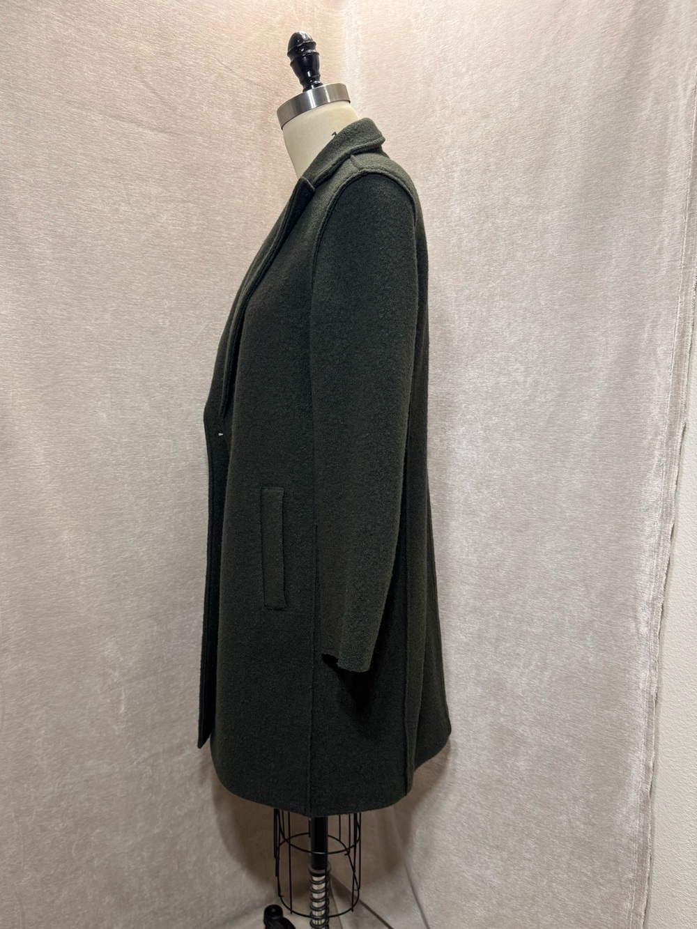 Women's JCrew Olive Green Daphne Wool Coat | 6 - Picture 6 of 11